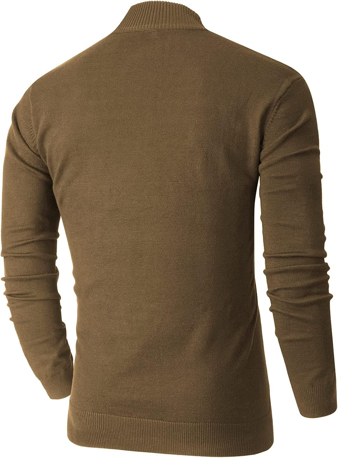 Mens Slim Fit Quarter Zip Mock Neck Polo Sweater Casual Long Sleeve Sweater and Turtleneck Pullover