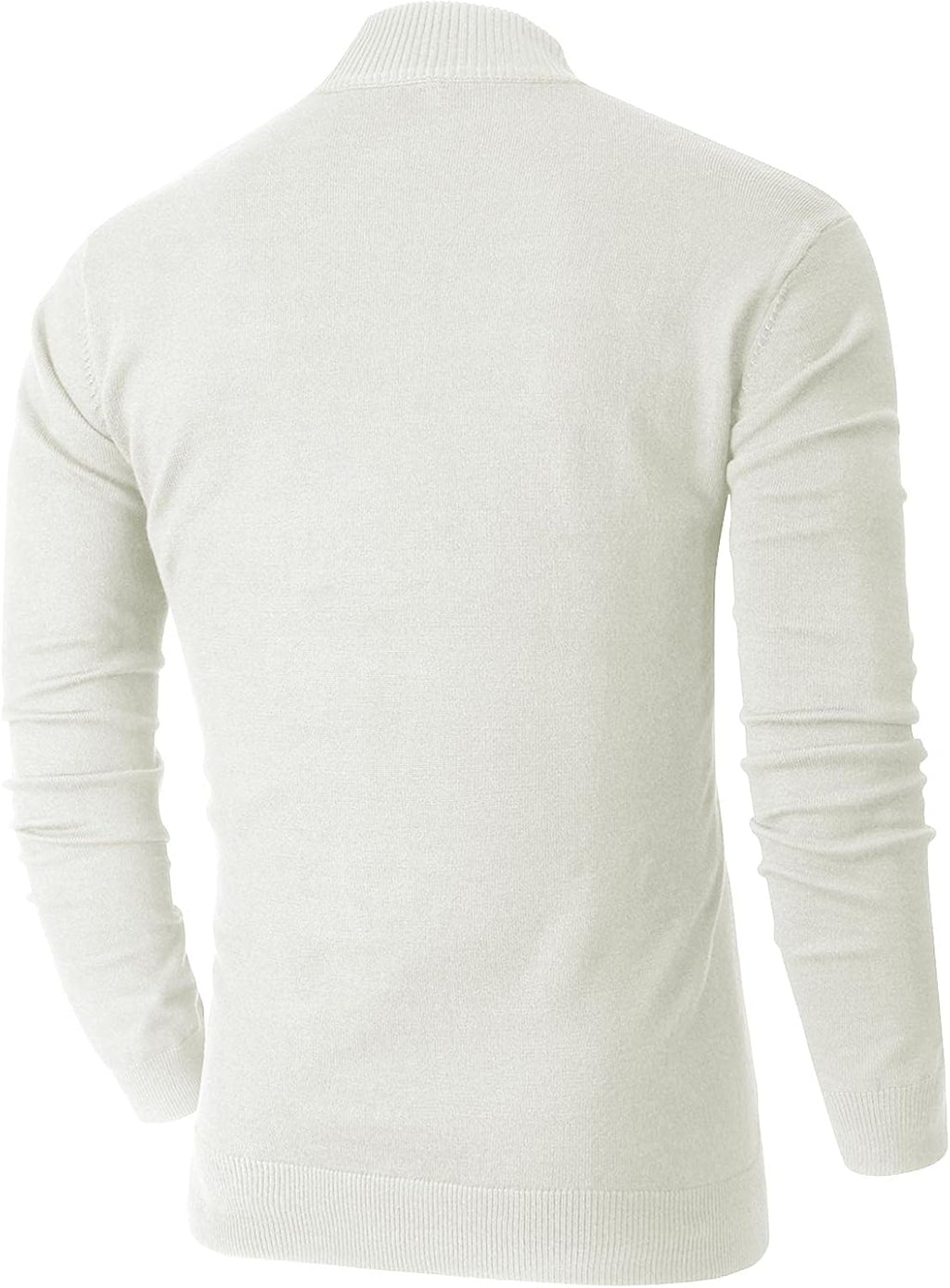 Mens Slim Fit Quarter Zip Mock Neck Polo Sweater Casual Long Sleeve Sweater and Turtleneck Pullover