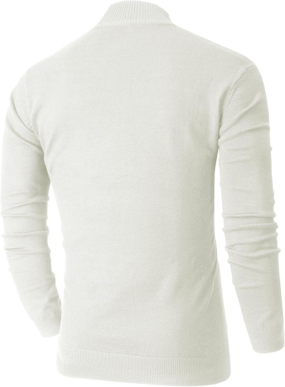 Mens Slim Fit Quarter Zip Mock Neck Polo Sweater Casual Long Sleeve Sweater and Turtleneck Pullover