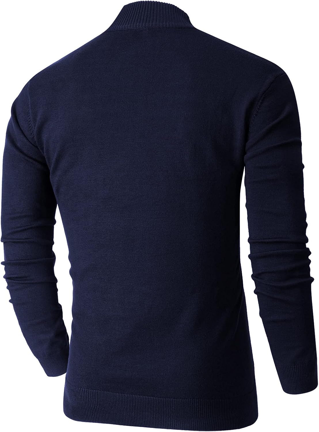 Mens Slim Fit Quarter Zip Mock Neck Polo Sweater Casual Long Sleeve Sweater and Turtleneck Pullover