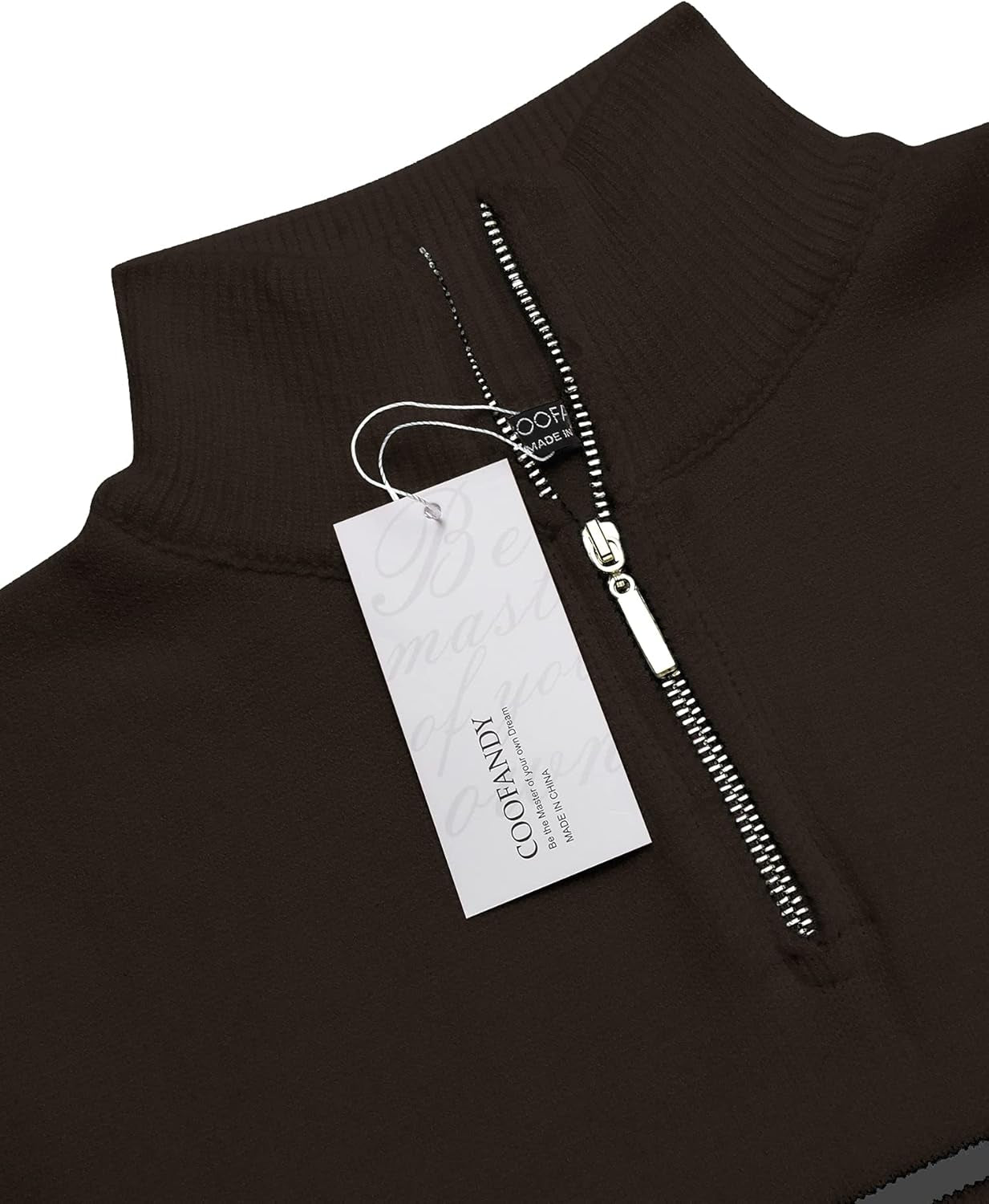 Men'S Quarter Zip up Sweaters Mock Neck Polo Sweater Slim Fit Pullover Sweater