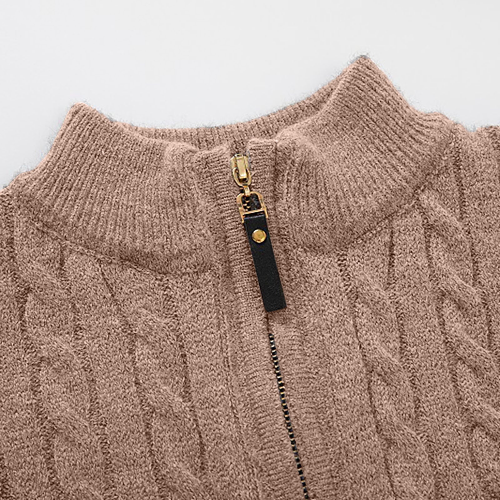 Sweaters for Men Cable Knit Crew Neck Top Long Sleeve Dressy Casual Fall and Winter Quarter Zip Pullover Sweater